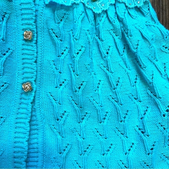 NWT Girls Knitted Buttoned Down Bow Dress Size 24 Months - Picture 8 of 11